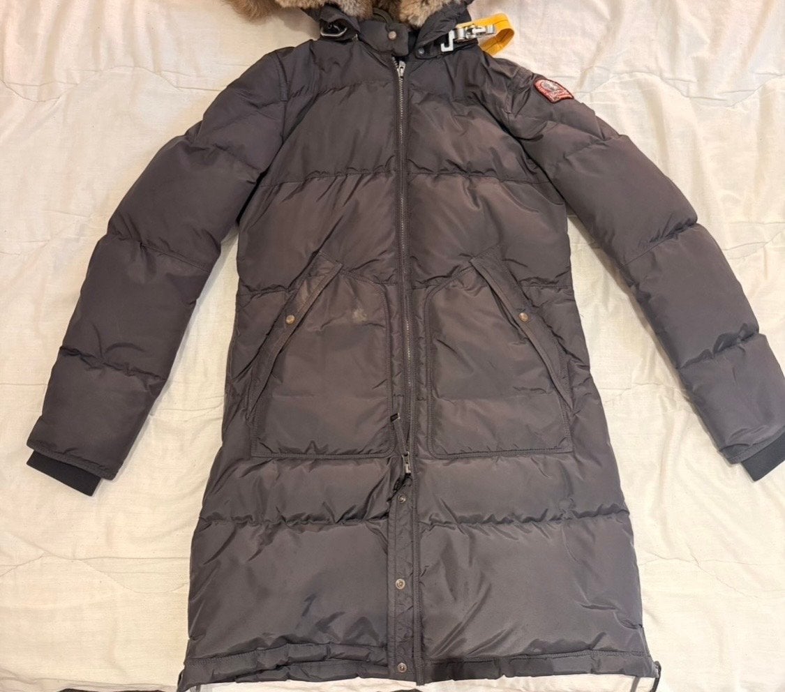 Parajumpers jas maat M met blonde bontkraag, Kleding | Dames, Jassen | Winter, Ophalen, Gedragen, Maat 38/40 (M), Grijs
