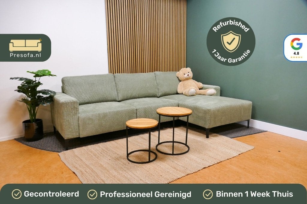 Hoekbank Met Chaise Longue Mint Groen Pronto [Refurbished], 250 tot 300 cm, Pronto, -, -