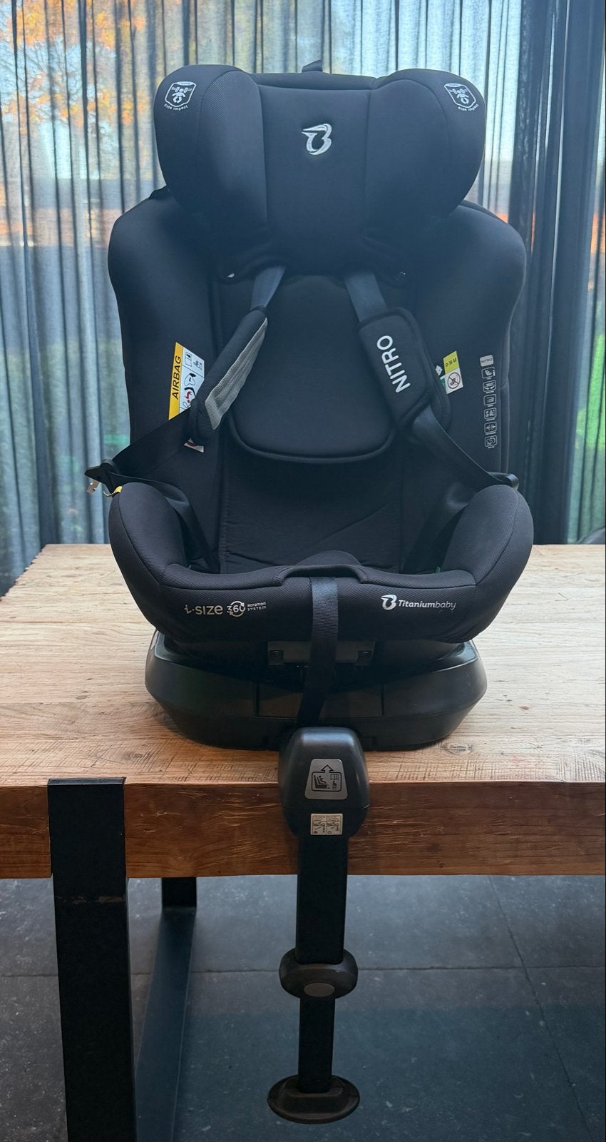 Titaniumbaby Nitro i-Size 360 autostoel, Gebruikt, 0 t/m 18 kg, Verstelbare rugleuning, Isofix
