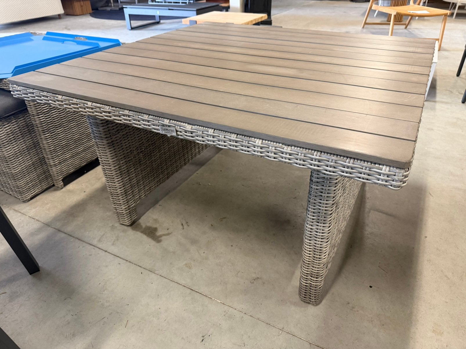 Tuintafel ca. 120x120 cm aluminium / wicker, Ophalen, Roystore.nl@gmail.com, Vierkant, Nieuw