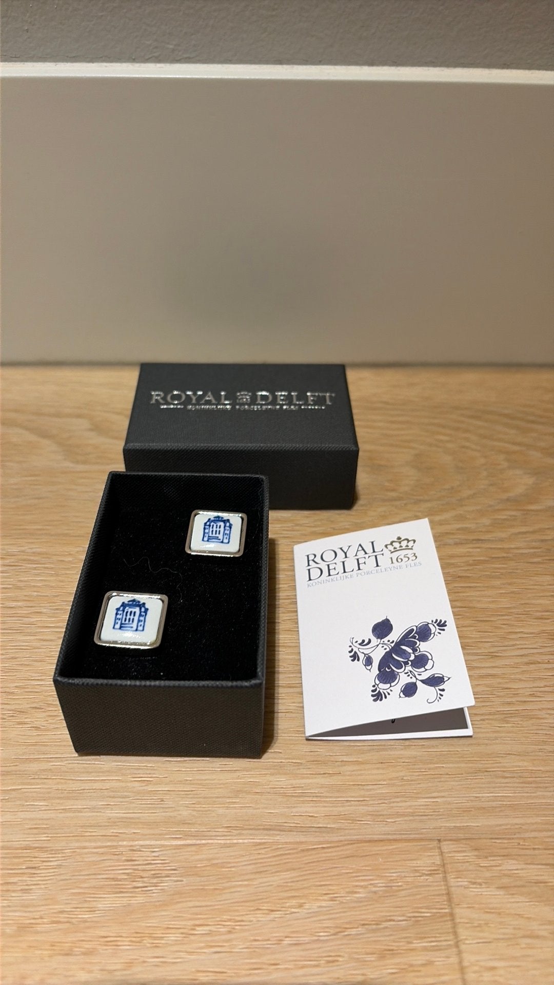 KLM Platinum for Life Royal Delft zilveren manchetknopen, Ophalen of Verzenden, Nieuw, Zilver