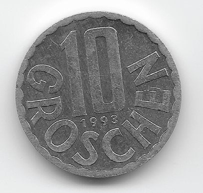 Oostenrijk 10 groschen 1993 KM# 2878, Verzenden, Oostenrijk, Losse munt