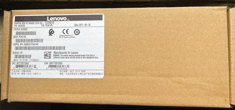 Lenovo ThinkPad AC Adapter 65W (nieuw in doos), Ophalen of Verzenden, Nieuw