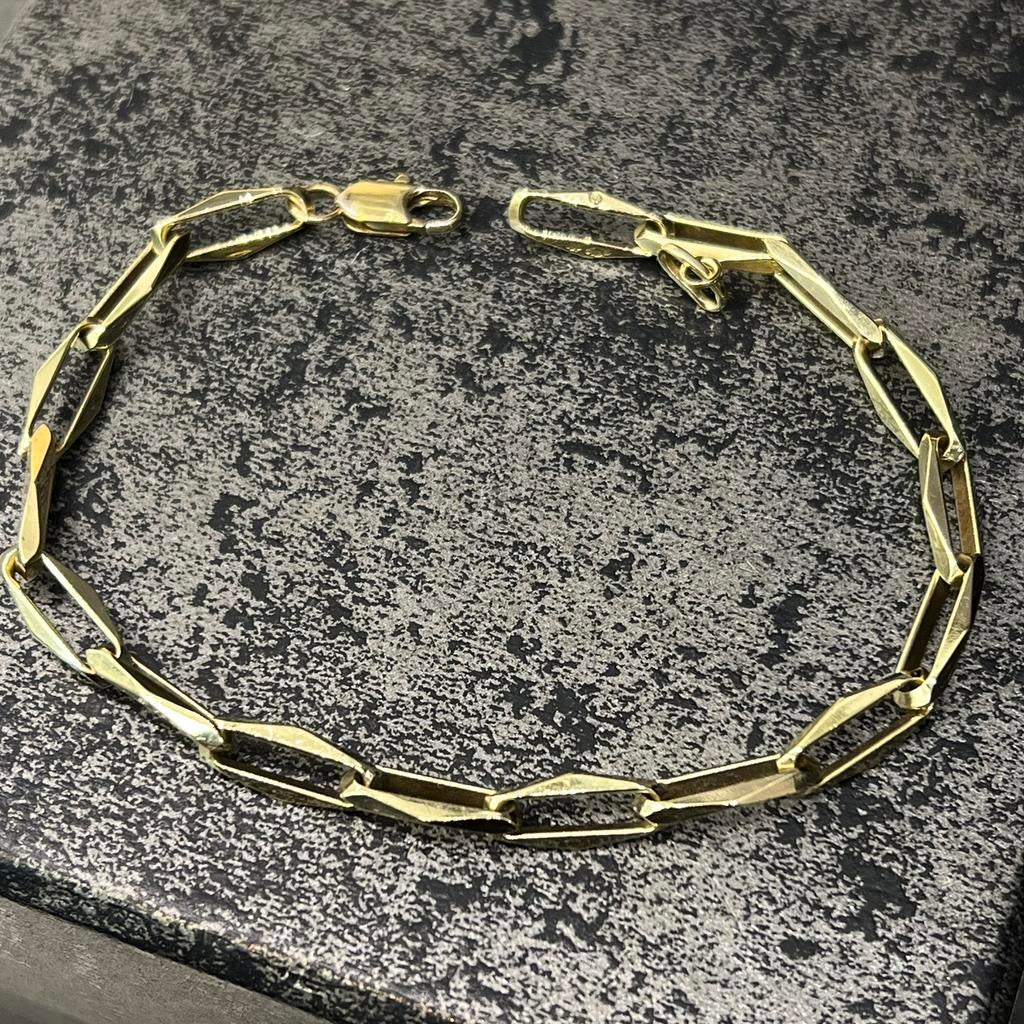14k gouden armband massief schakel closed forever, Ophalen of Verzenden, Zo goed als nieuw, Goud