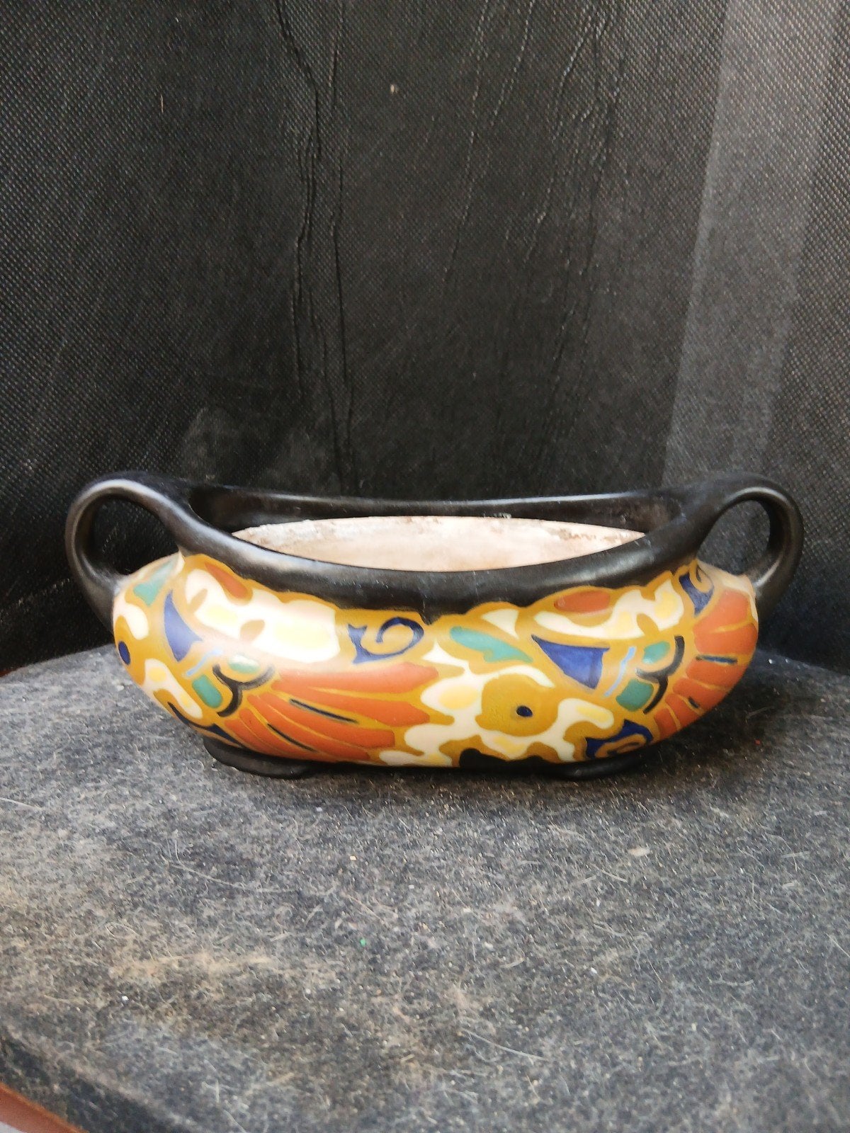 prachtige jardiniere gouds plateel inc orginele binnenpot, Antiek en Kunst, Ophalen