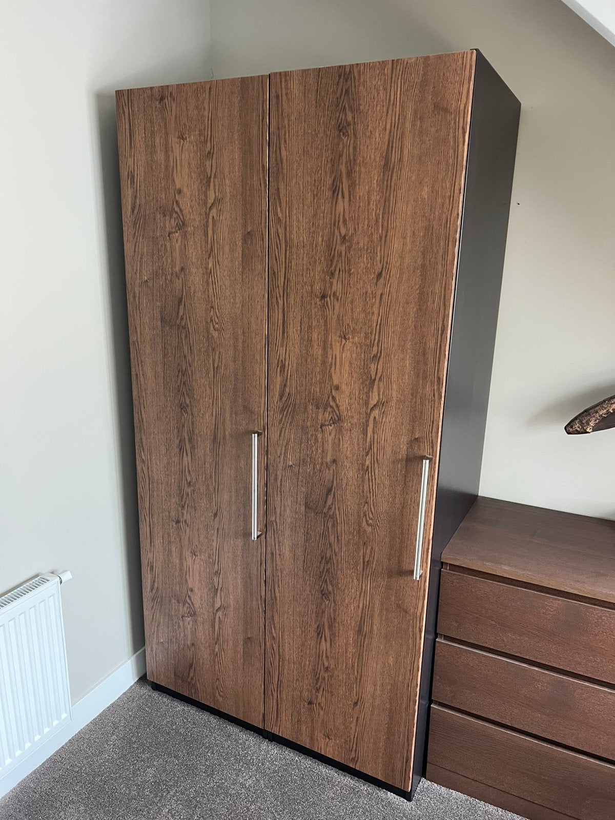 IKEA Pax kast donker hout 200cm hoog, Ophalen, Met deur(en), 200 cm of meer, 50 tot 100 cm