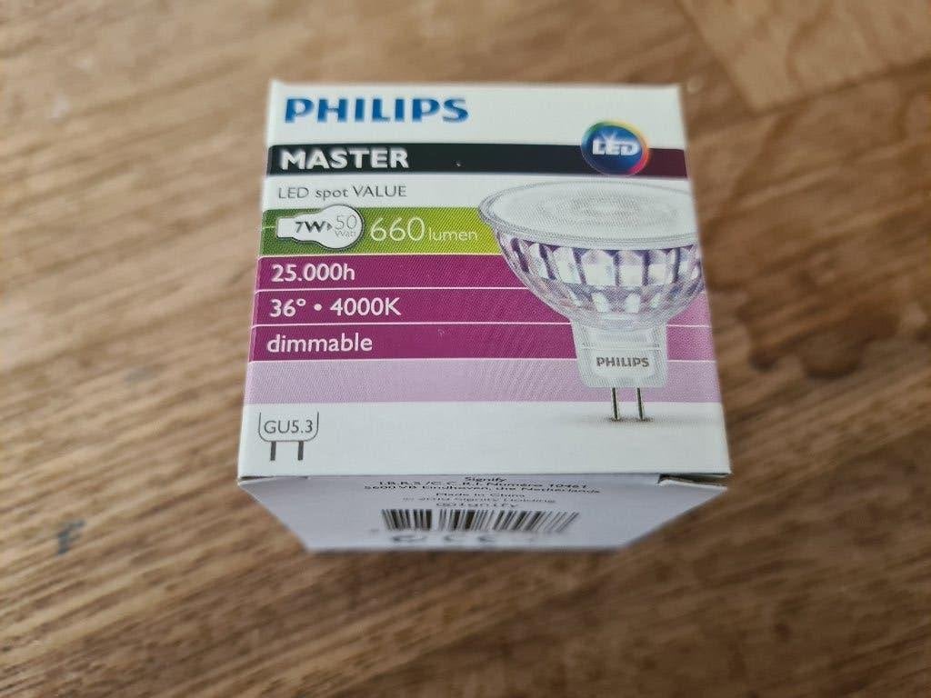 10x Philips LED spot VALUE, Huis en Inrichting, Lampen | Spots, Verzenden, Nieuw, Kunststof, Plafondspot of Wandspot