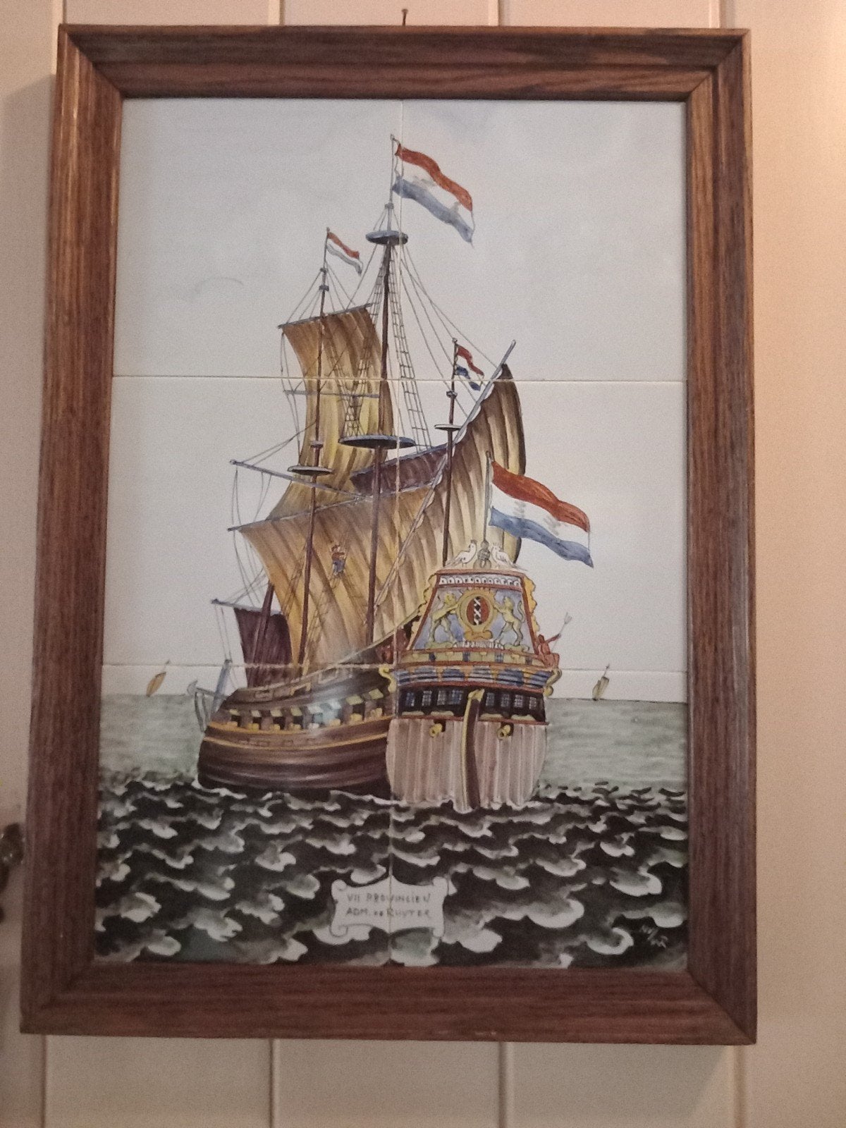 Antiek tegeltableau 7 provinciën M.A de Ruyter, Antiek en Kunst, Ophalen of Verzenden