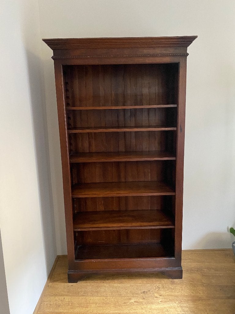 Vintage Houten Boekenkast (Vintage Solid Wood Bookcase), Ophalen, Gebruikt, 100 tot 150 cm, 150 tot 200 cm