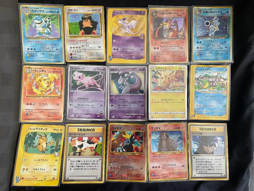 vintage  Pokémon kaarten japanse, Ophalen of Verzenden, Gebruikt, Meerdere kaarten