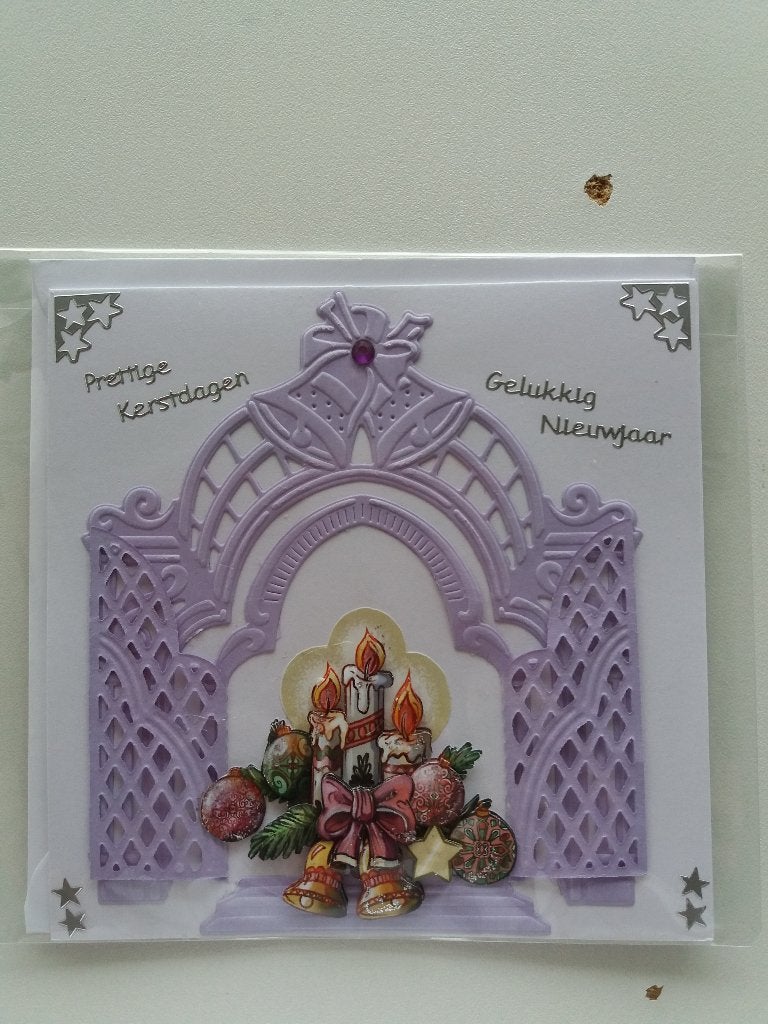 3D Kerstkaartje met poort met deuren no. 250, Ophalen of Verzenden, Nieuw, Kerst
