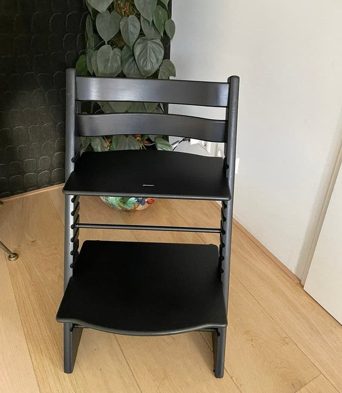 Stokke Tripp Trapp kinderstoel mat zwart - Nette staat, Kinderen en Baby's, Kinderstoelen, Ophalen, Gebruikt, Meegroeistoel