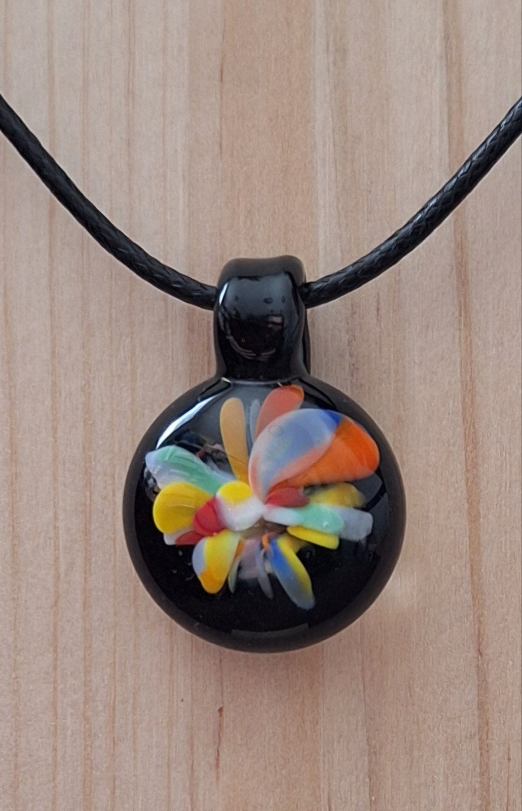 handgemaakte lampwork glas hanger, Verzenden, Zwart, Nieuw, Overige materialen