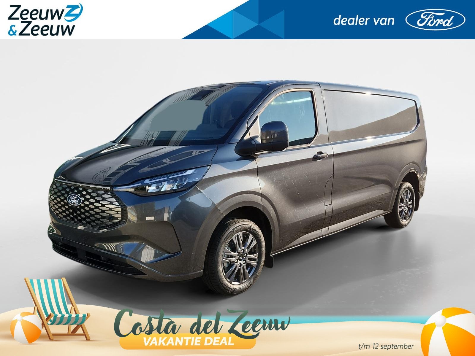Ford E-Transit Custom 320 L2H1 Limited 71 kWh DC | NIEUW | T, Auto's, Bestelauto's, Automaat, 12 maanden, 71 kWh, 470 min