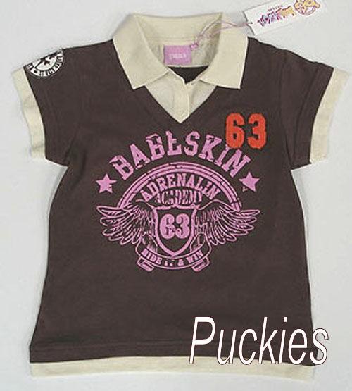 Polo bruin/ecru Babeskin maat 122 *NIEUW* (6751), Kinderen en Baby's, Kinderkleding | Maat 122, Meisje, Nieuw, Shirt of Longsleeve