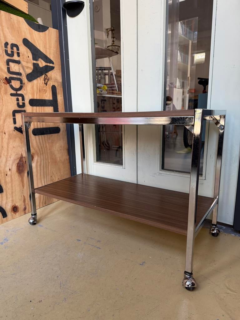 Jaren 70 trolley, vintage serveerwagen