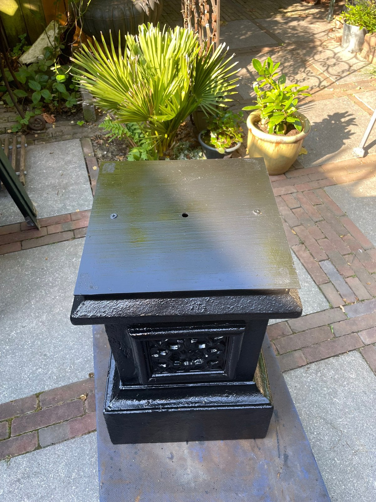 Gietijzeren console sokkel zuil onderstel, Tuin en Terras, Ophalen, Zo goed als nieuw