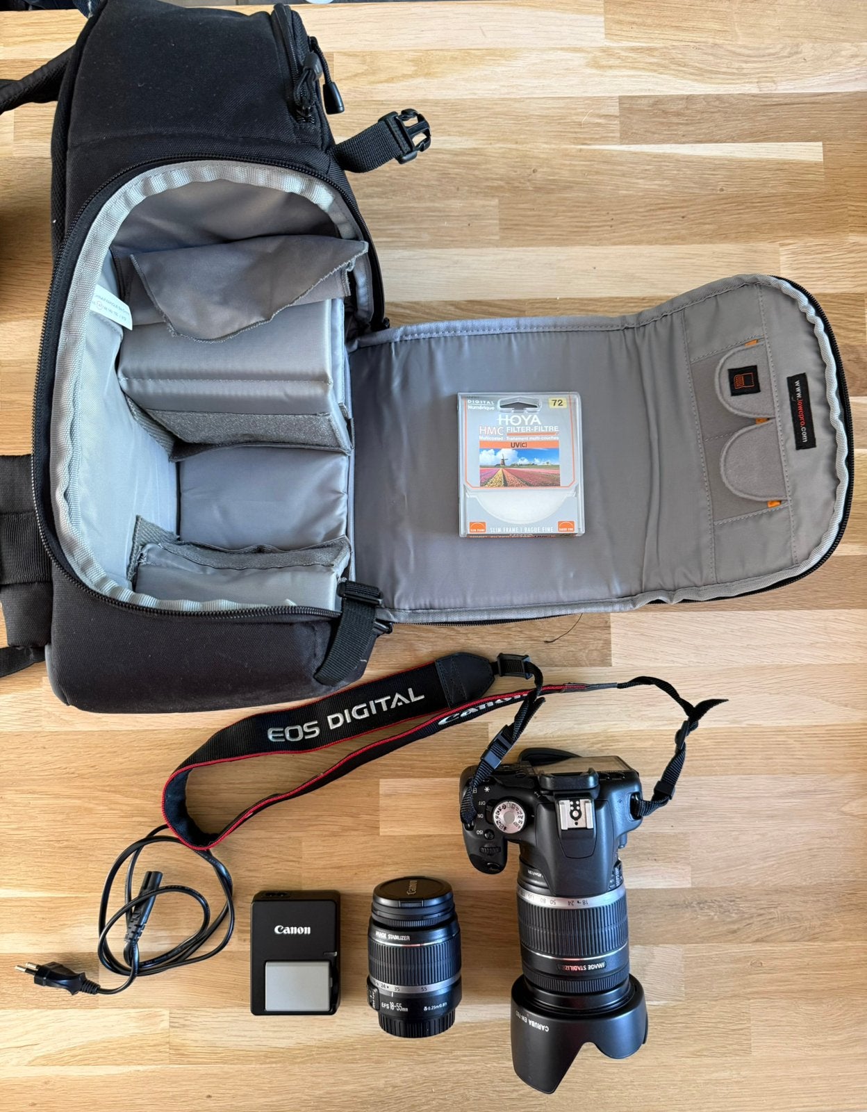 Canon EOS 500D + EF-S 18-200mm IS lens + rugzak Complete set, Gebruikt, Spiegelreflex, Canon, 8 keer of meer