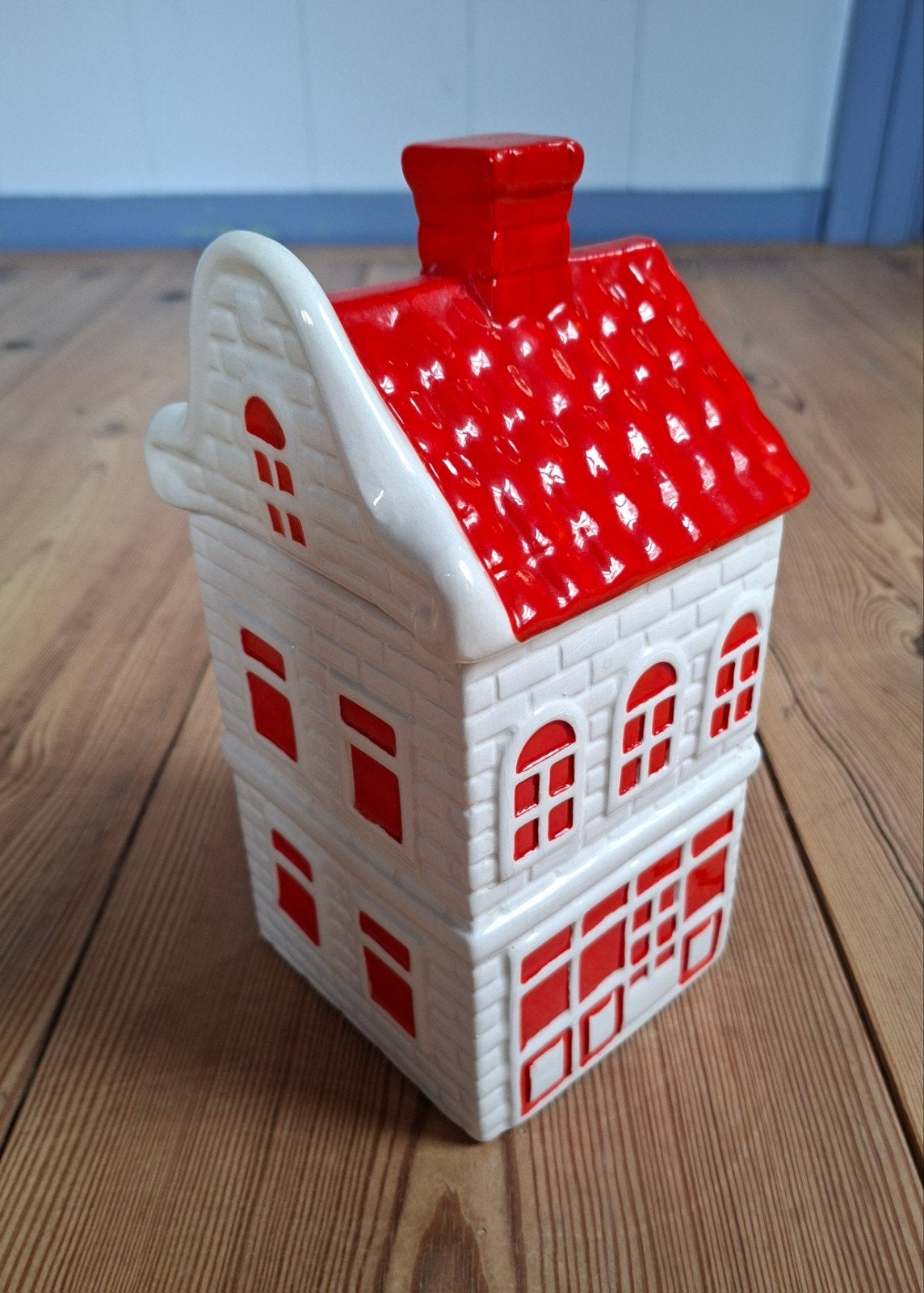 Postcodeloterij Huisje voorraadpot/snoeppot/koektrommel., Ophalen, Zo goed als nieuw, Voorraadpot, Steen/keramiek