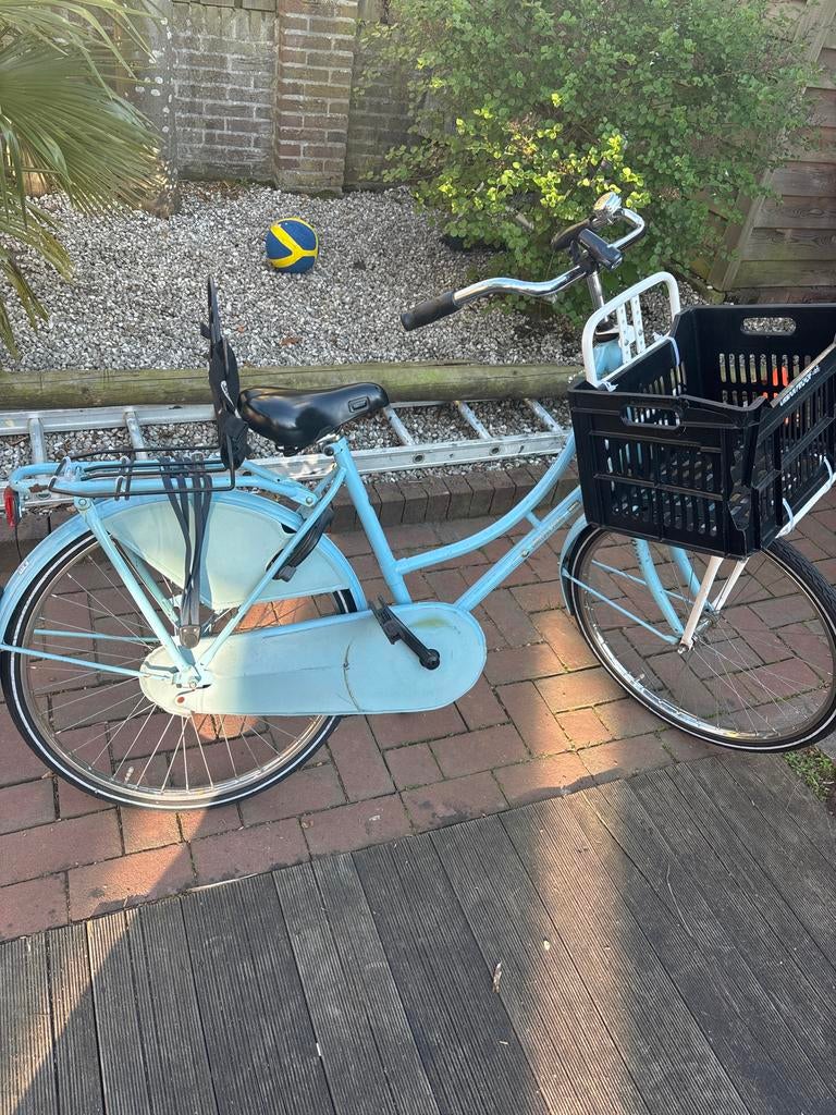 Lichtblauwe meisje fiets, Fietsen en Brommers, Fietsen | Meisjes, Ophalen, Gebruikt, Terugtraprem, 24 inch