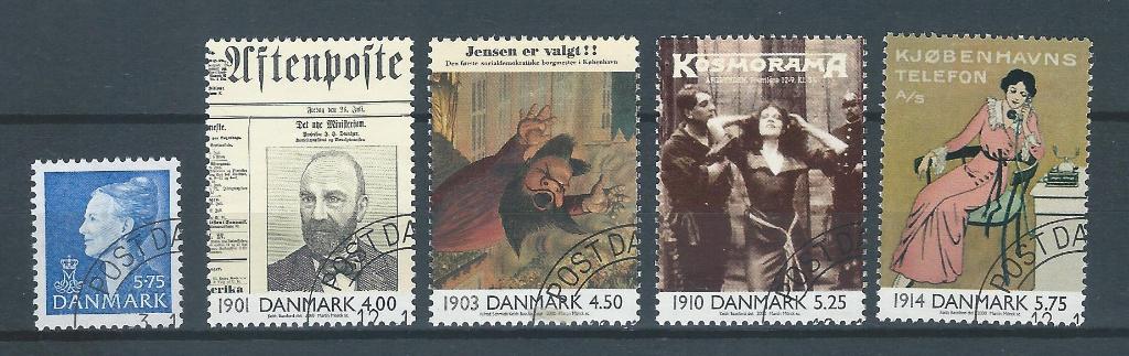 6458 – Scandinavië Denemarken – MiNr 1233-1237 (gestempeld), Ophalen of Verzenden, Denemarken, Gestempeld