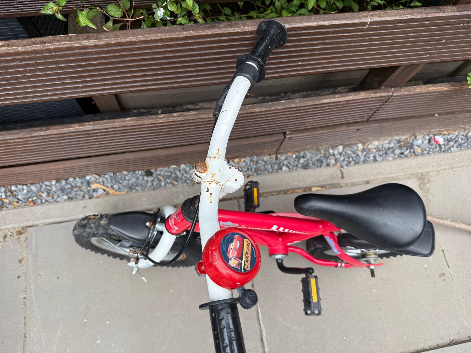 Cars fiets 12 inch met zijwieltjes - Leerfiets, Ophalen, Gebruikt, Minder dan 16 inch, Zijwieltjes