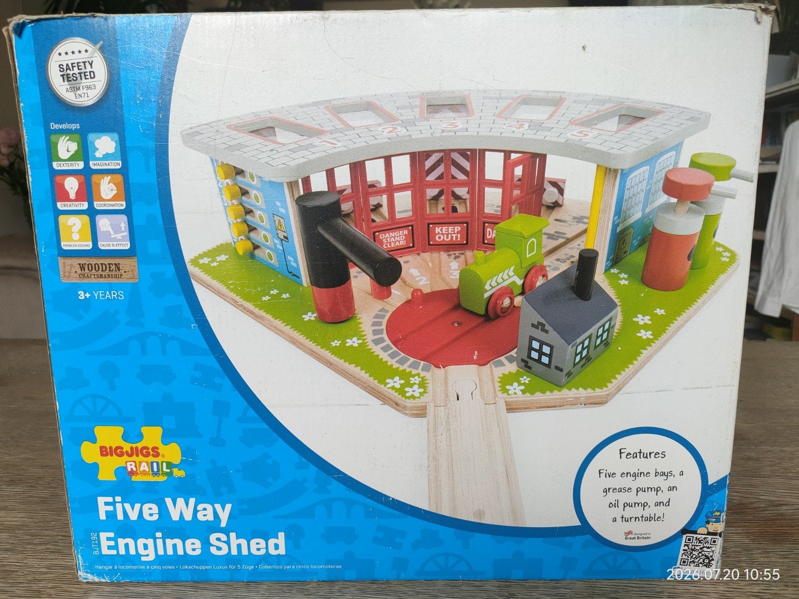Bigjigs Rail Vijfwegs Locomotiefloods - Pomp ontbreekt, Ophalen of Verzenden