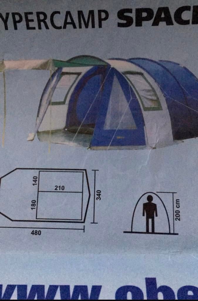Obelink Hypercamp spacetunnel, Caravans en Kamperen, Tenten, Ophalen, Gebruikt