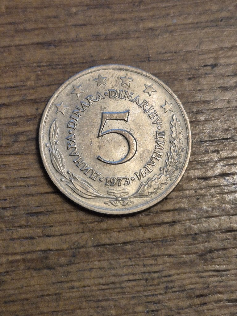 Joegoslavië - 5 Dinar 1973, Verzenden, Joegoslavië, Losse munt