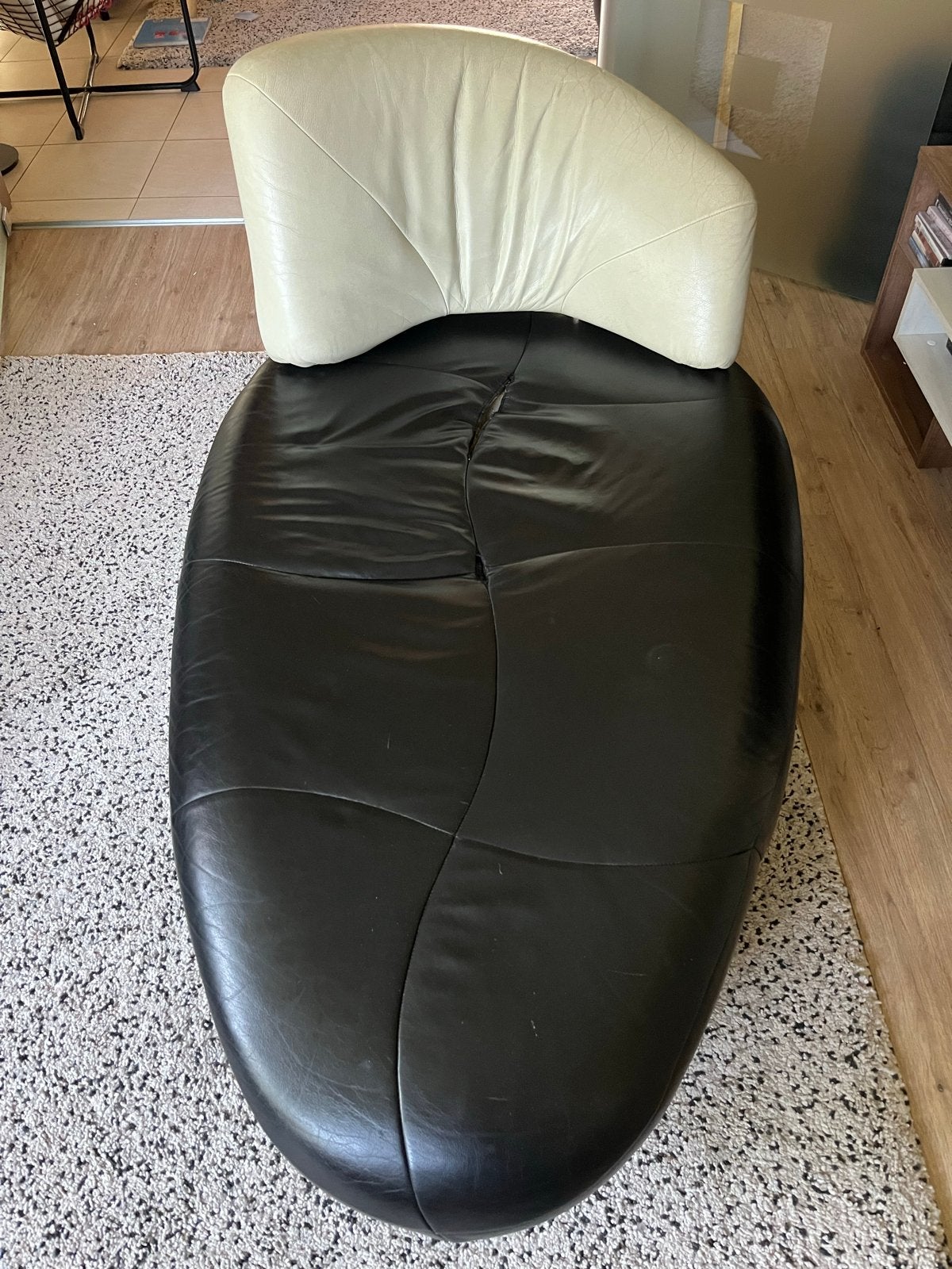 Leolux kikko Leren chaise longe, Ophalen, Gebruikt, Eenpersoons, Leer