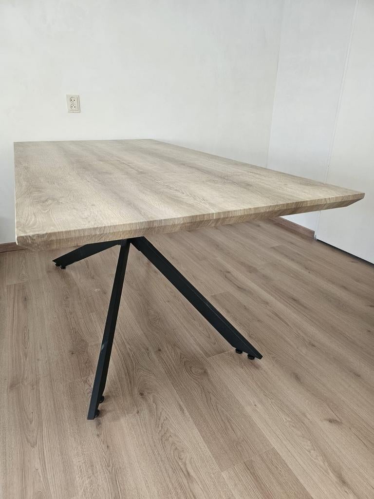 Eettafel met X-poot, 180x90. Lichte beschadigingen, Huis en Inrichting, Ophalen, Gebruikt, 50 tot 100 cm, 150 tot 200 cm
