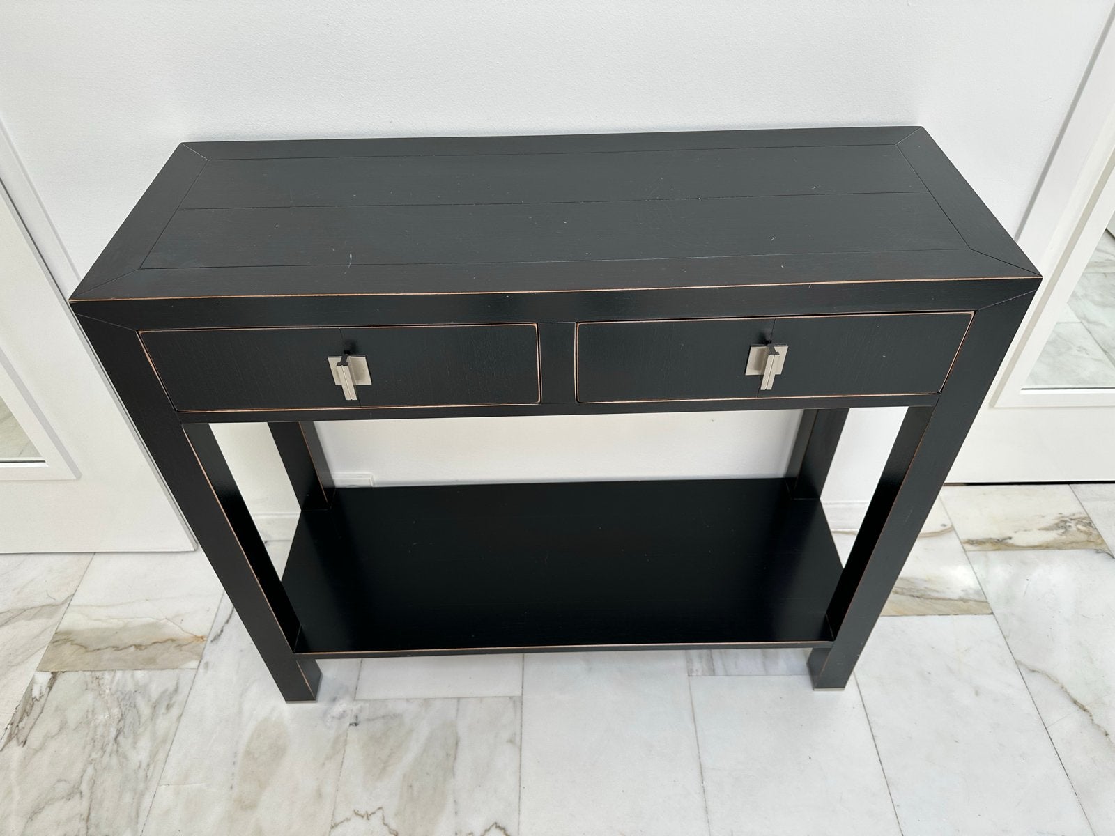 Hoge side table/ console tafel met lades en plank 100@36@88, Huis en Inrichting, Ophalen, Gebruikt, 50 tot 100 cm, Overige houtsoorten