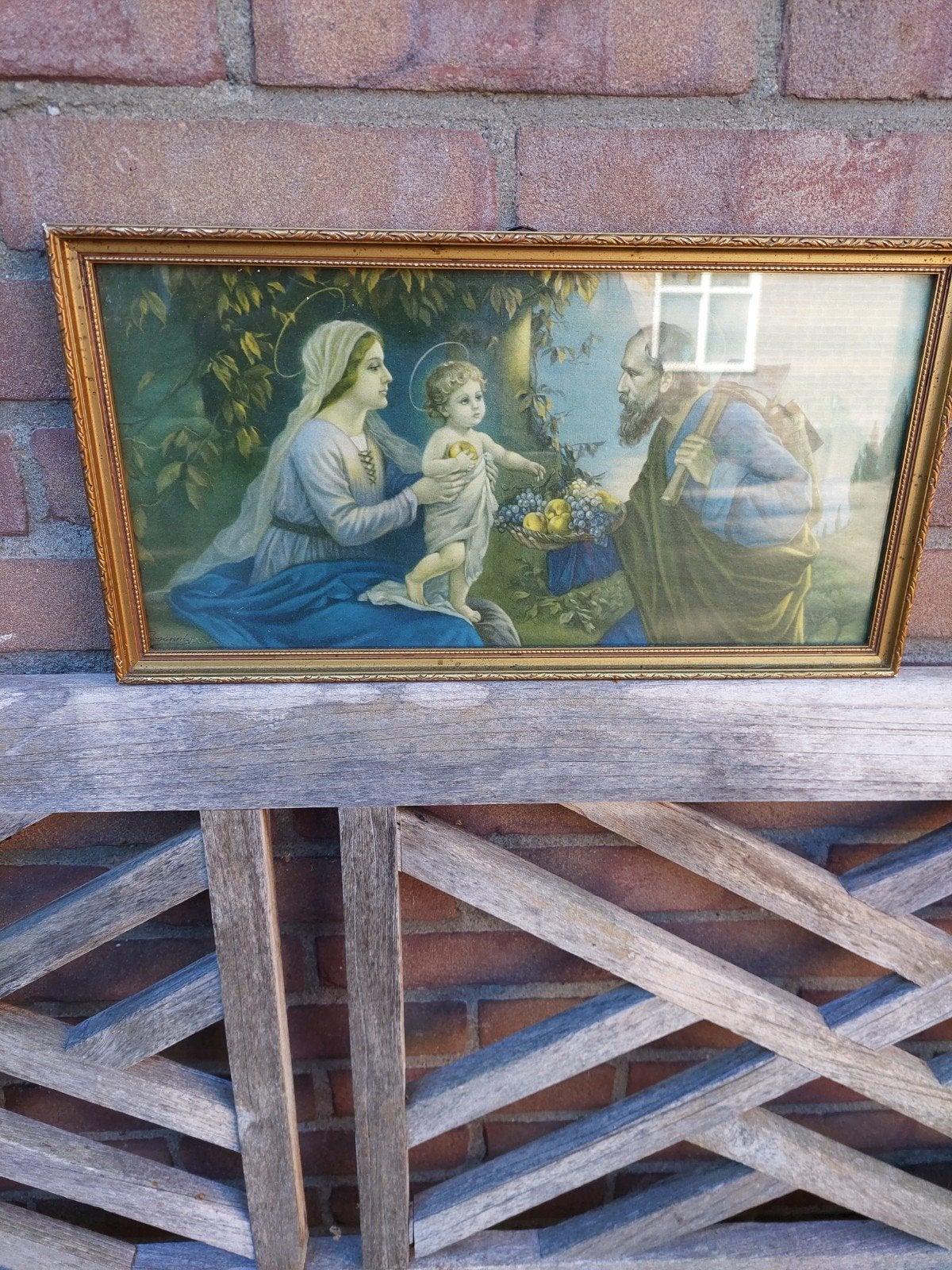 Jozef  Maria en Jezus ..schilderij..afbeelding, Ophalen of Verzenden