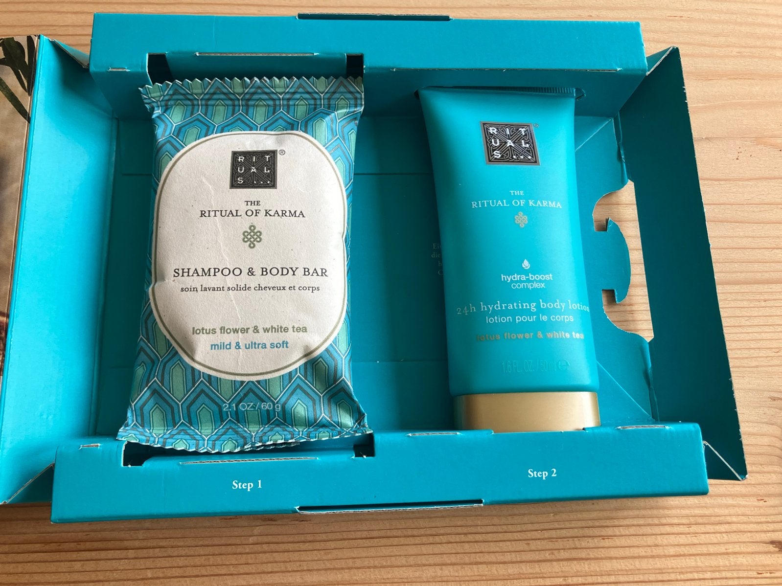 Rituals The Ritual of Karma bodylotion , 2x shampoo body bar, Ophalen of Verzenden, Nieuw, Bodylotion, Crème of Olie