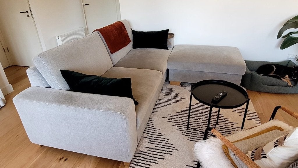 IKEA SÖRVALLEN (3-seat sofa + footstool with storage), Ophalen, Gebruikt, 100 tot 125 cm, Driepersoons