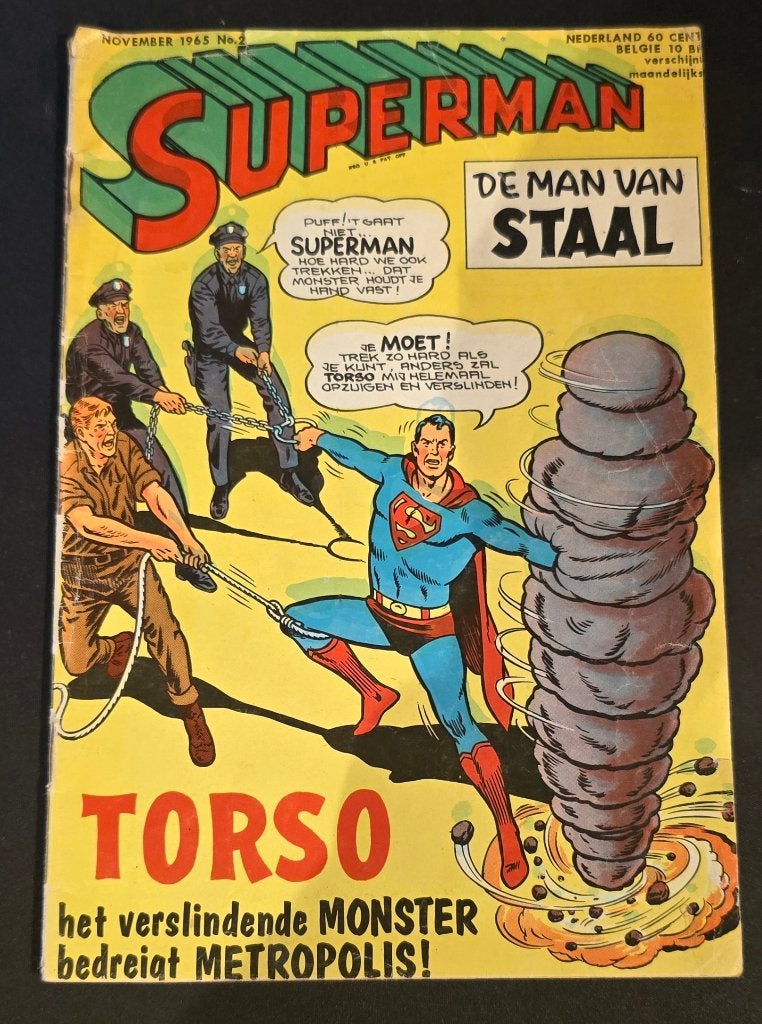 Superman De Man van Staal nr. 2. Comic vroege uitgave 1965, Boeken, Eén stripboek, Ophalen of Verzenden, Gelezen