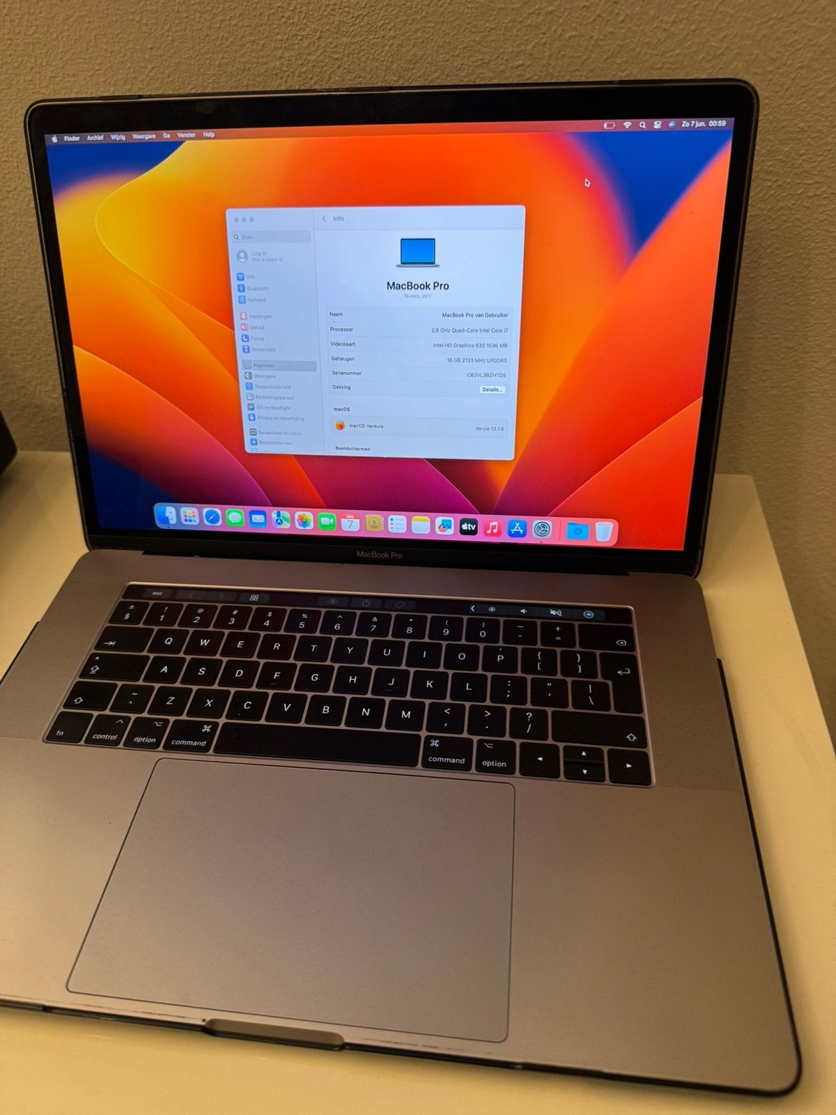MacBook Pro 2017 15 inch i7, MacBook Pro, 2 tot 3 Ghz, 15 inch, Ophalen of Verzenden