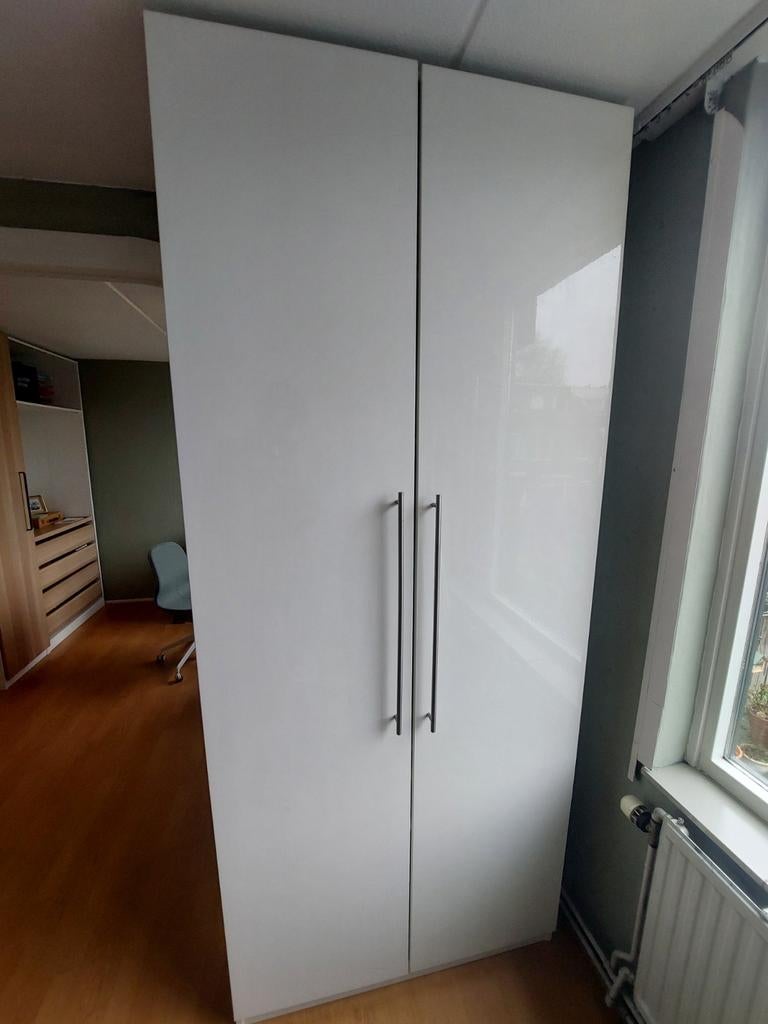 Ikea Pax kast met lades, verlichting en Skadis bord, Huis en Inrichting, Kasten | Kledingkasten, Ophalen, Gebruikt, 200 cm of meer