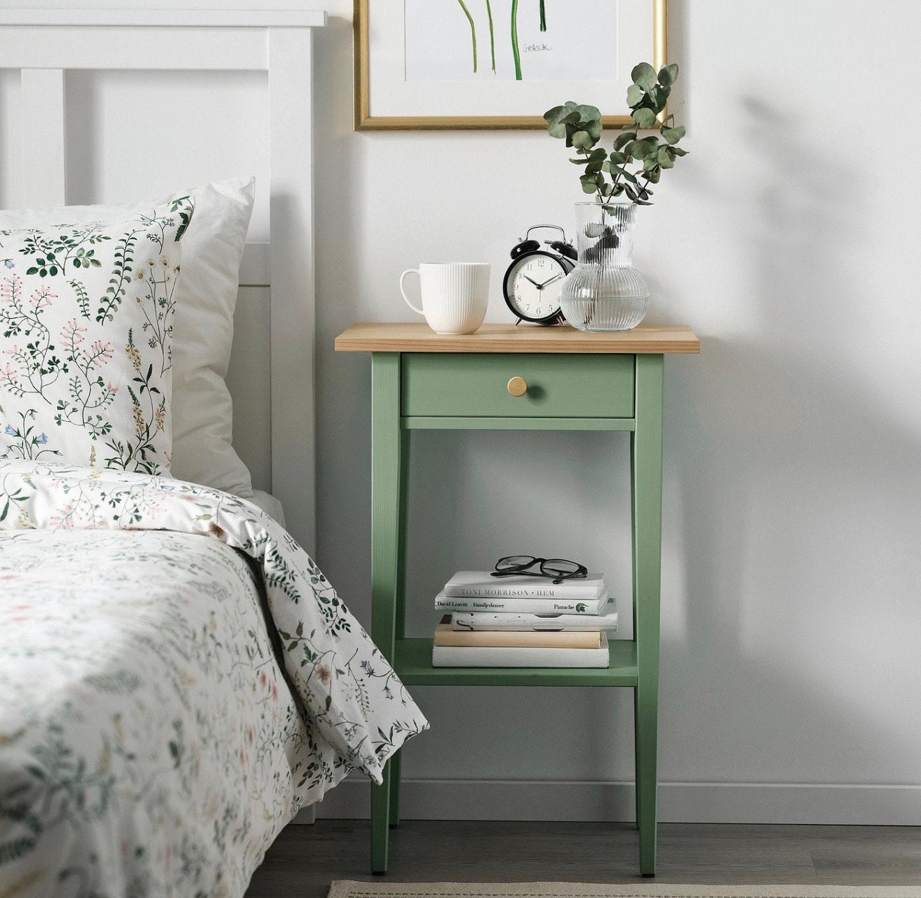 HEMNES - Nachtkastje - Groen, Ophalen, Zo goed als nieuw, 45 tot 65 cm, 70 cm of meer