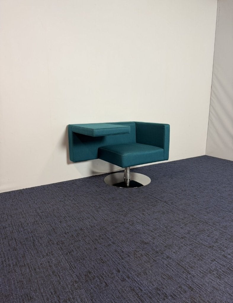 Offecct Solitaire design fauteuil, mintblauw, chroom frame, Ophalen, Gebruikt, 75 tot 100 cm, 75 tot 100 cm