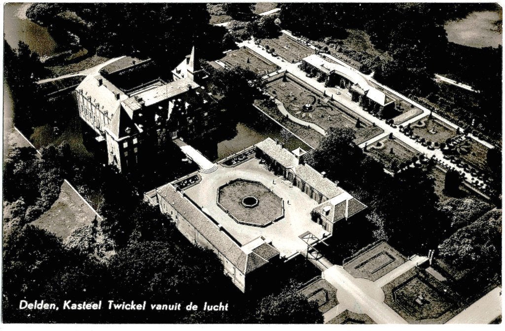 Delden (Ov) kasteel Twickel panorama, verstuurd 1967, Verzenden, 1960 tot 1980, Gelopen, Overijssel