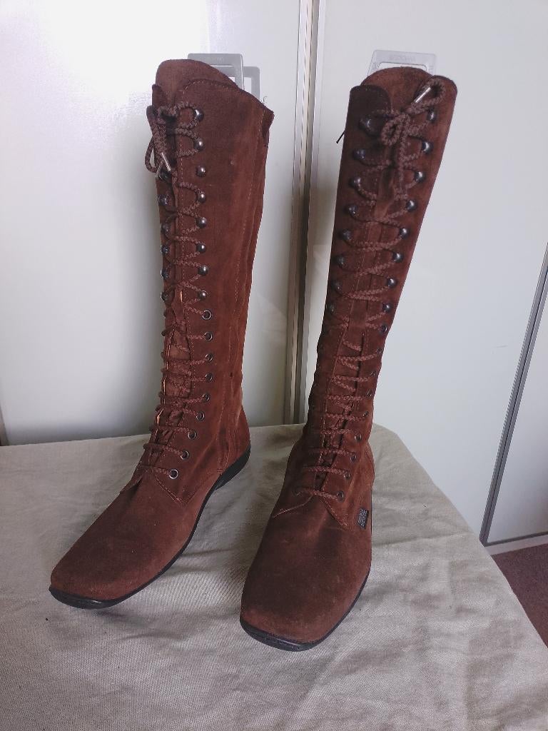 ZGAN Rijglaarzen / Veterlaarzen Fred de la Bretonière (41), Kleding | Dames, Schoenen, Hoge laarzen, Fred de la Bretoniere, Bruin