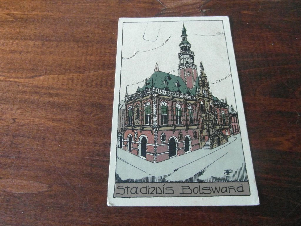 T69 - Bolsward - Stadhuis - 1929 - Speciale oude kaart, Ophalen of Verzenden, 1920 tot 1940, Friesland