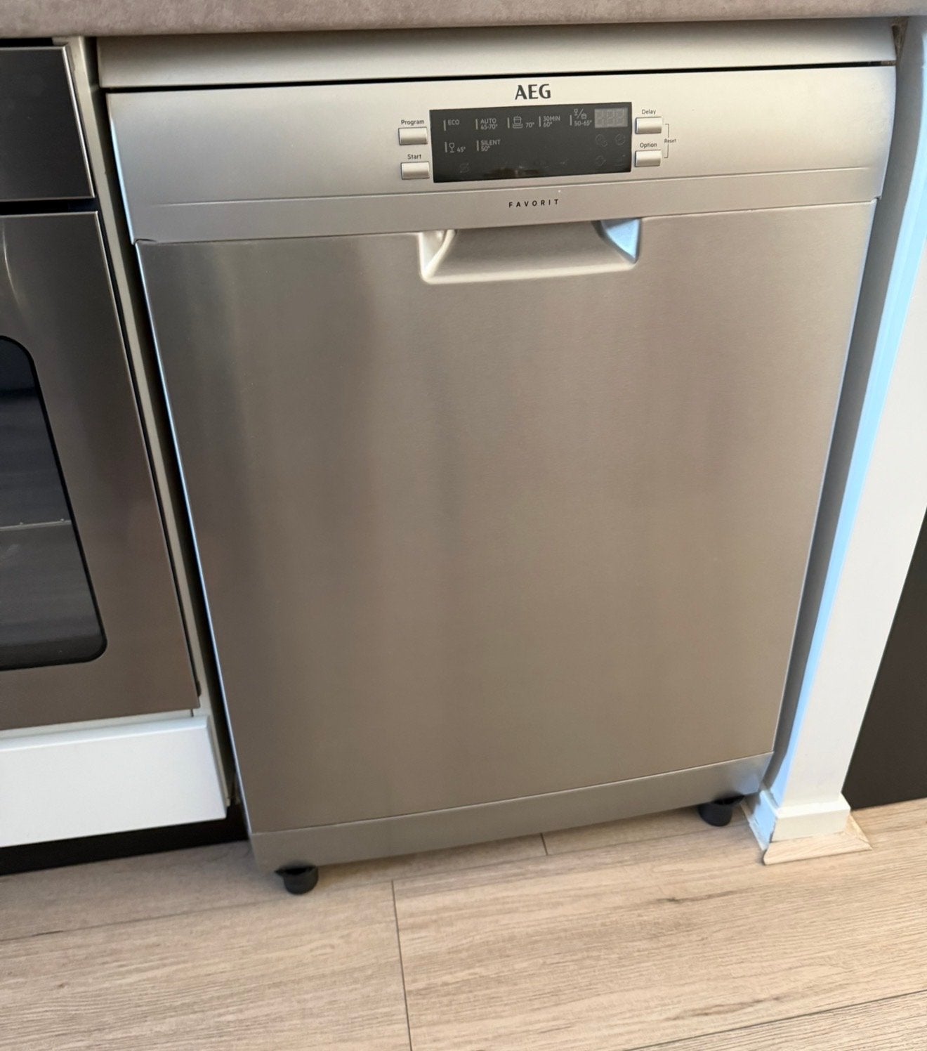 AEG Favorit Vaatwasser - Zilverkleurig, Ophalen, Gebruikt, 60 cm of meer, Eco programma