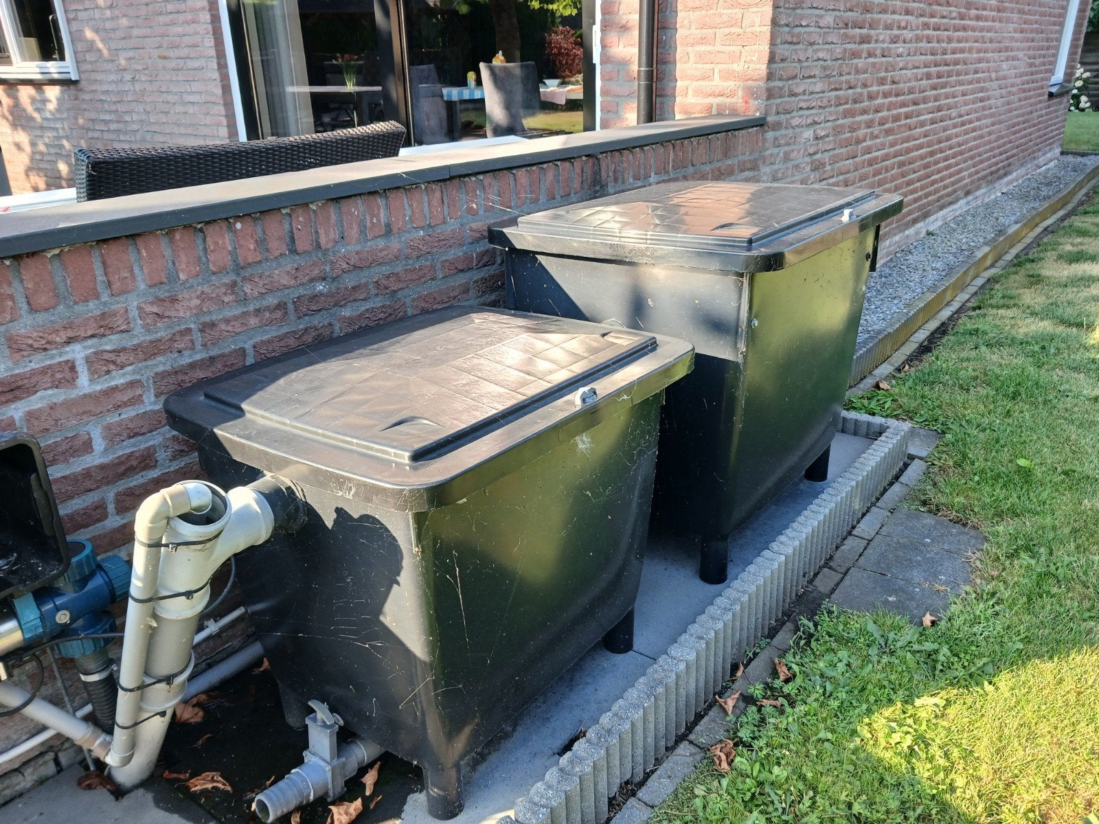 filterbakken voor vijver, Ophalen