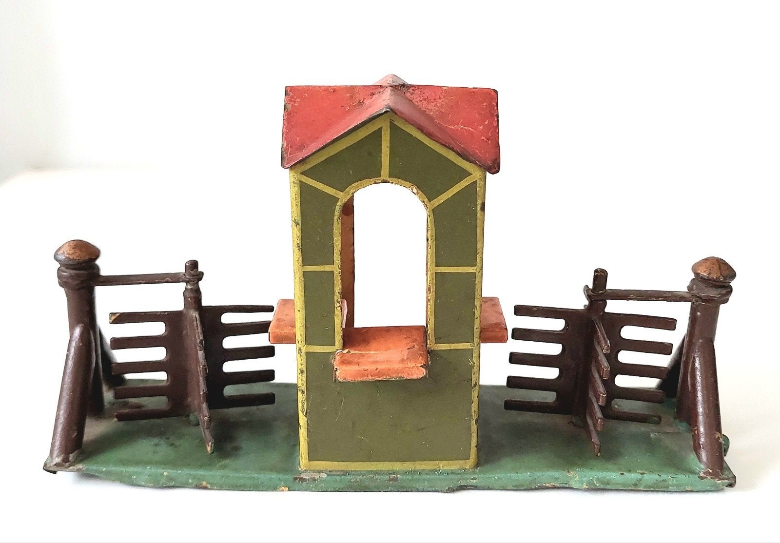 Antiek Märklin Blikken Speelgoed Kassa Huisje + Draaihekjes, Antiek en Kunst, Ophalen of Verzenden