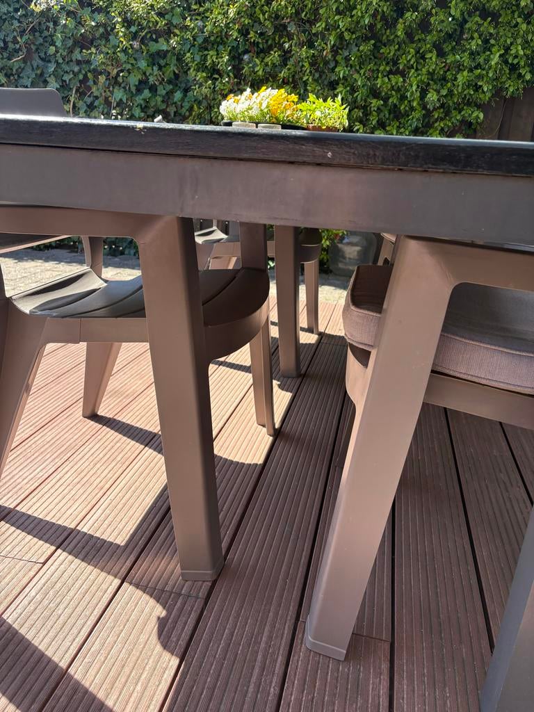 Bois le Duc tuintafel 200x100cm met kussens (opknapper), Tuin en Terras, Tuintafels, Gebruikt, Rechthoekig, Overige materialen