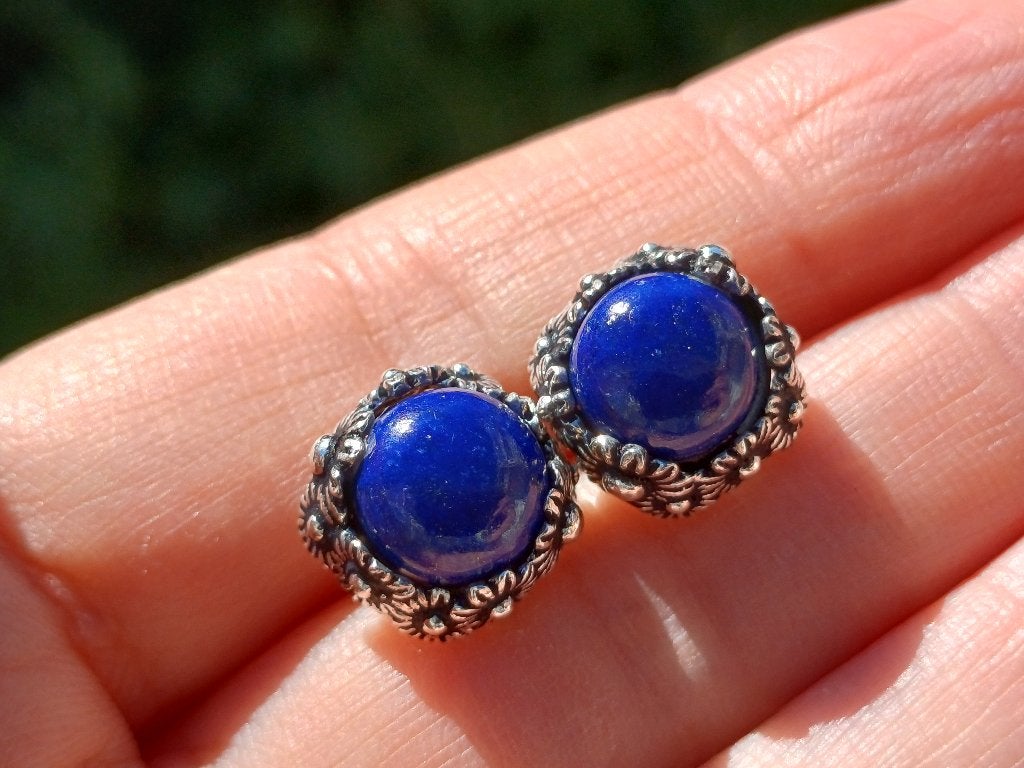 Vanoli 925 zilver oorbellen oorknopjes lapislazuli madelief, Sieraden, Tassen en Uiterlijk, Oorbellen, Daiva1973@hotmail.com, Vanoli