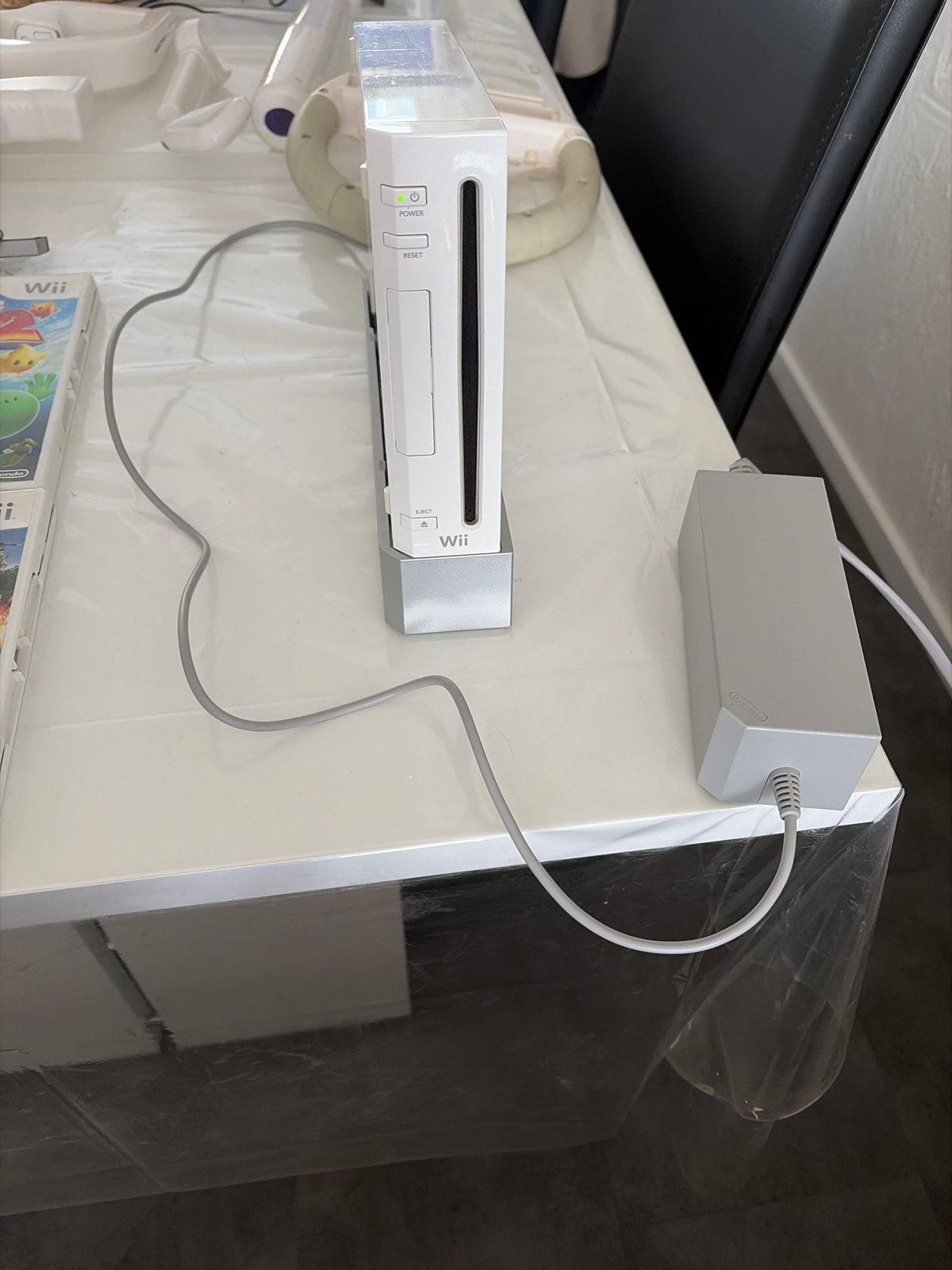 Wii Console met 3 controllers, 5 games en accessoires, Ophalen of Verzenden, Gebruikt, Met 3 controllers of meer, Met games