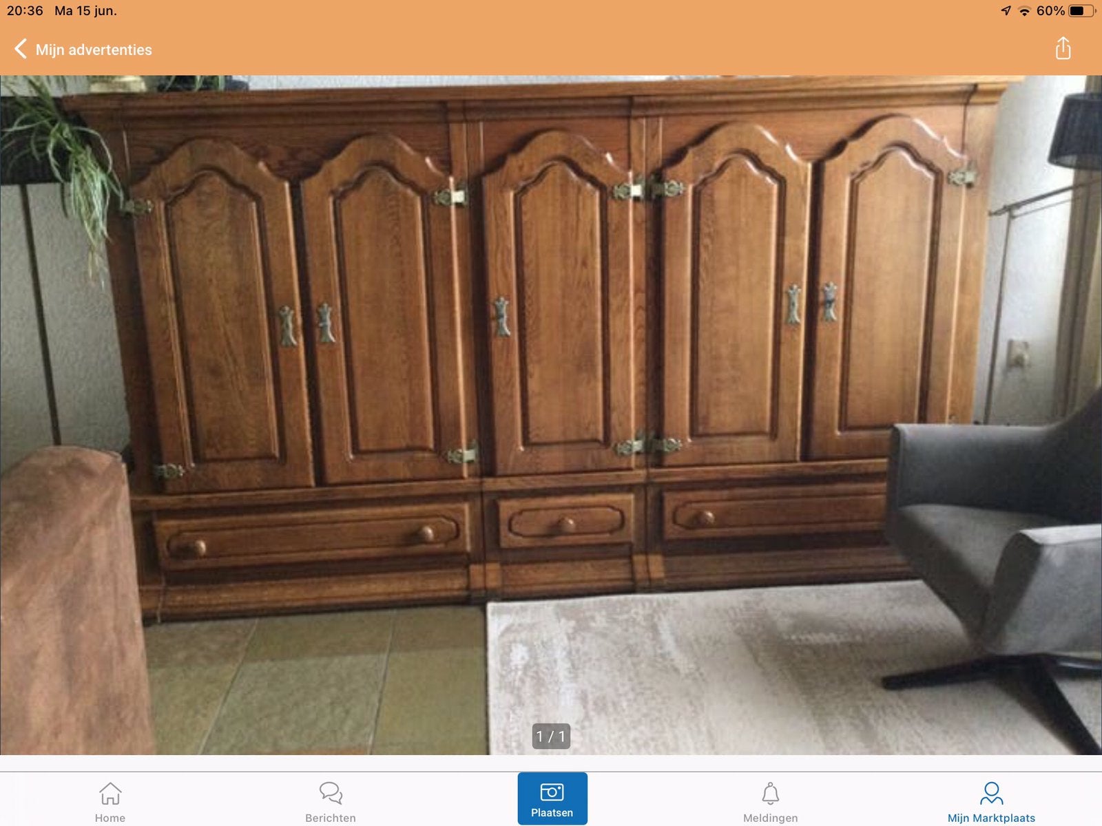 Eiken houten kast, Ophalen of Verzenden